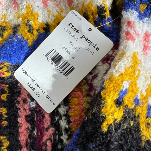 Free People Women’s colorful pullover sweater NWT (Medium) - Picture 2 of 6